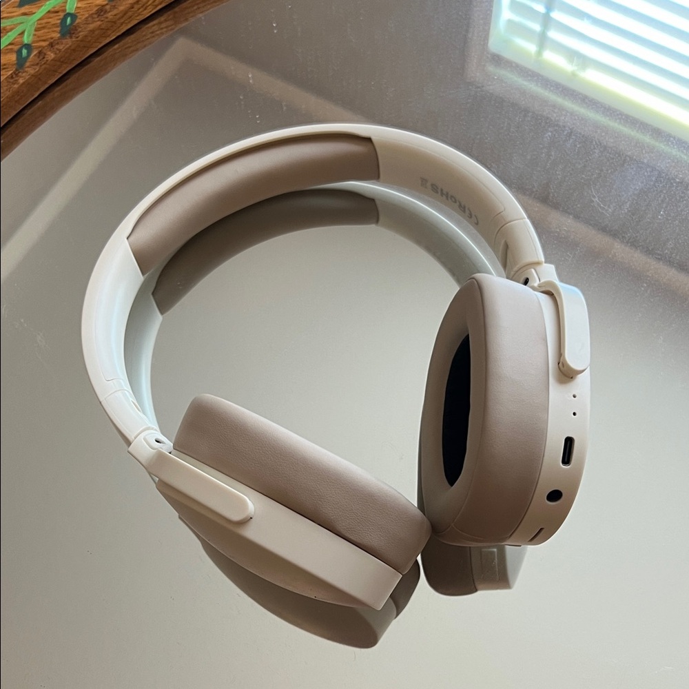 Over-Ear Headphones - Cream and Brown